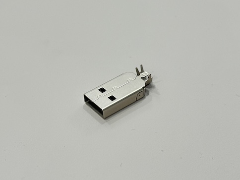 USB 2.0 AM Connector Two-Piece Metal Shell | 24.7mm Length | 2.2mm Cable OD | Electrical Wire Terminal Connector for Data & Power Transmission