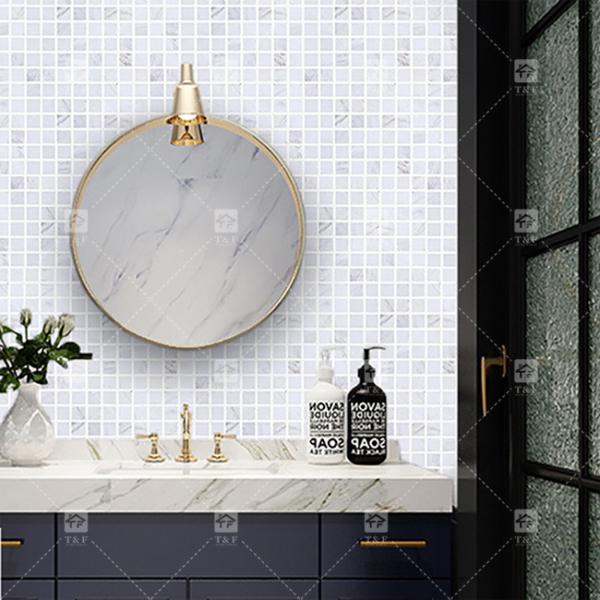 Classic Carrara Natural Marmore Stone mosaico porcelana azulejos para o chão e parede