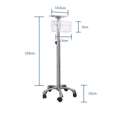 Packing Size 69cm L X 21cm W X 46cm H Patient Monitor Trolley with Handle Height 140CM