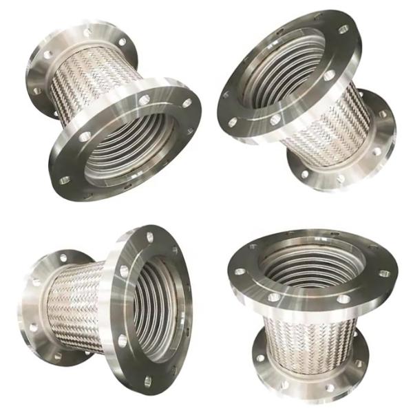 DN125 PN16 Flange Connection Stainless Steel 316 Wire Braided Flexible Flange Metal Fitting Hose