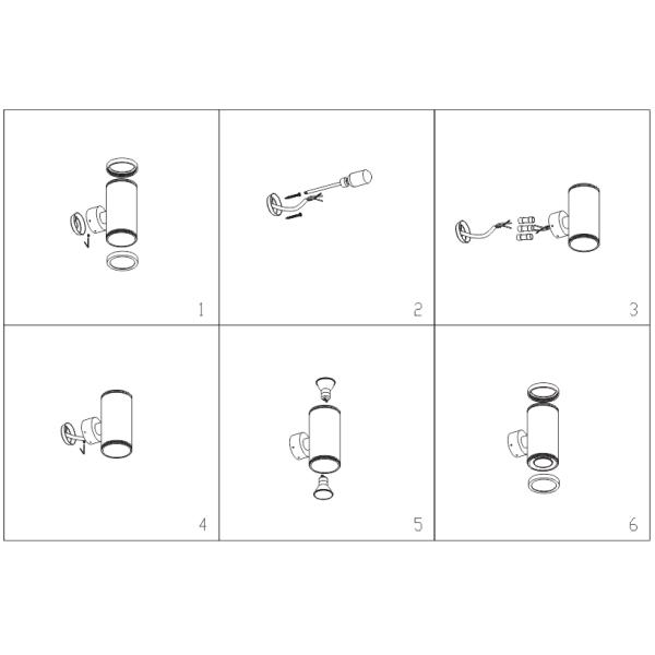 LED Wall Lights 6 Watt Outdoor Shine Aluminum Material with black white and silver color