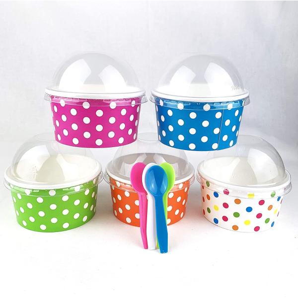 20 Oz 16 Oz 8 OZ Disposable Paper Soup Bowls For Ice Cream Salad Dessert