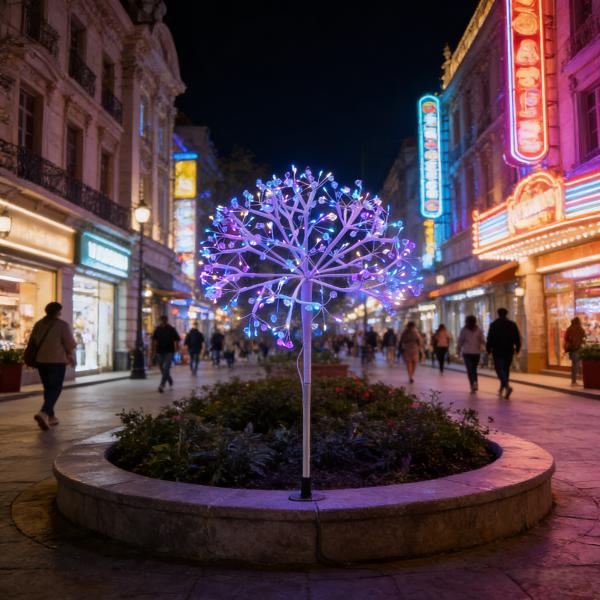 Jeweled Star-Shaped Garden Stake, 18in, ETL Certified, 3V 1A Outdoor Adapter, Colorful Light, Eco-Friendly & Energy-Saving, Indoor & Outdoor Use for Street/Commercial/Party Decor, MOQ 500 Pcs