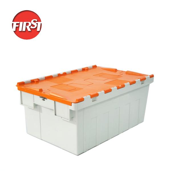 Contenedor de plástico con tapa de 600*400*265mm para facilitar el manejo logístico