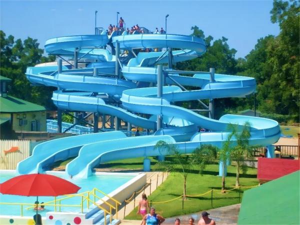 Aqua Water Park Summer Water Games Fiberglass Water Slide Set for Kids