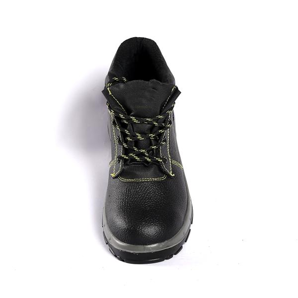 Middle Cut Genuine Leather Safety Shoes with Steel Toe and Plate Anti Smash Waterproof Work Boots