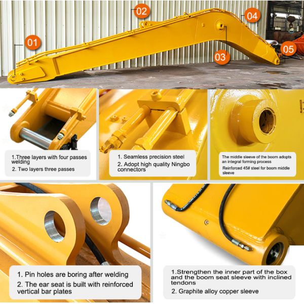 High Quality 21-22m Long Reach Boom and Arm Extended Boom for Komatsu Excavator