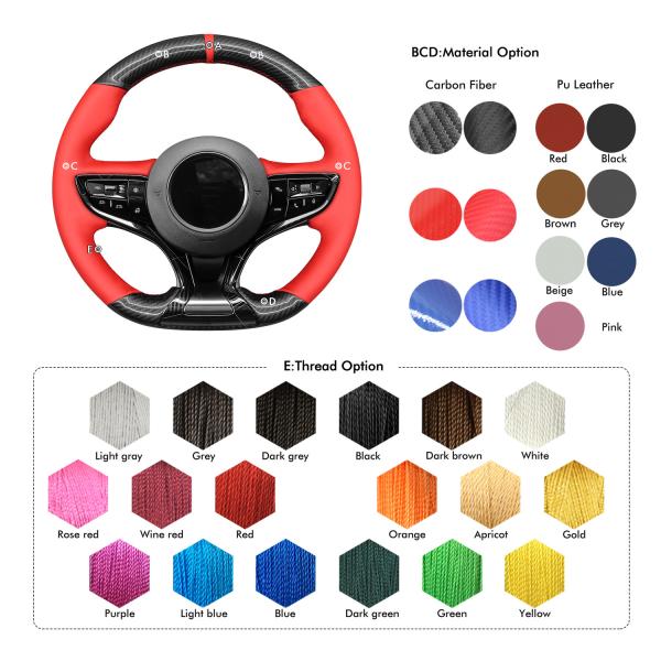 Hand Stitching Customized New Design Soft Faux PU artificial  Leather Steering Wheel Cover for BYD Seal 2023-2024
