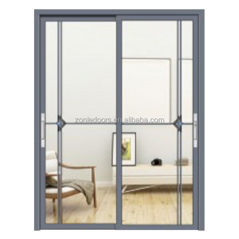 High Quality Black Aluminum Framed Bathroom Sliding Glass Shower Door