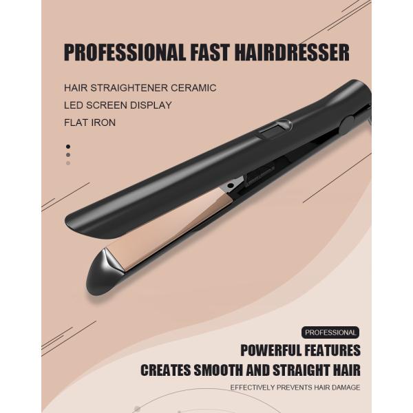 LCD Ceramic Hair Flat Iron With MCH PTC Heater Titanium  Plates