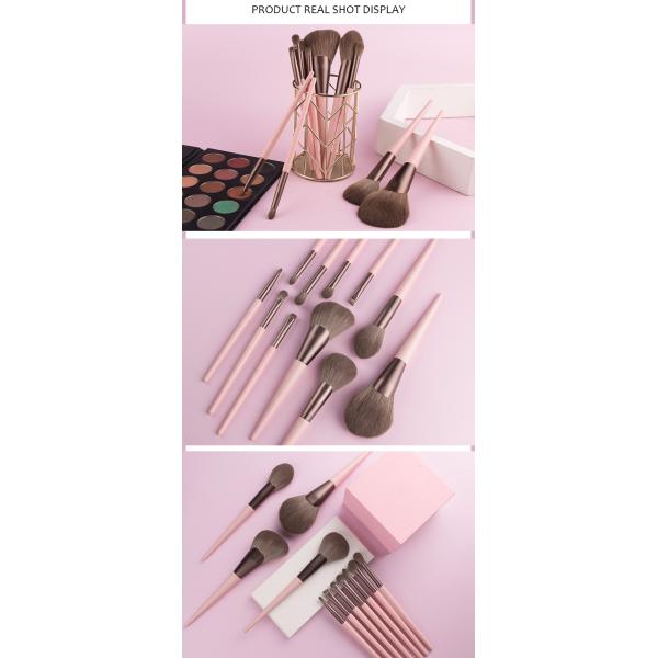 Vegan Brushes Travel Makeup Brushes Set Synthetic Hair Makeup Set Pink 11pcs