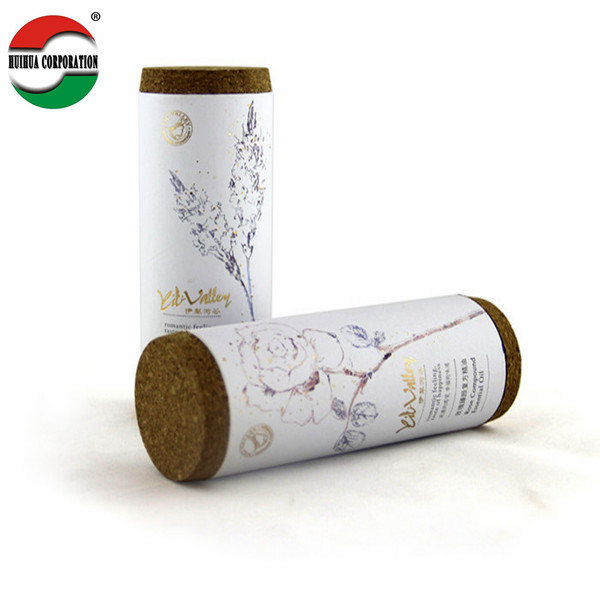 Cosmetic Cardboard Tube Packaging Matte Lamination With Cork Lid