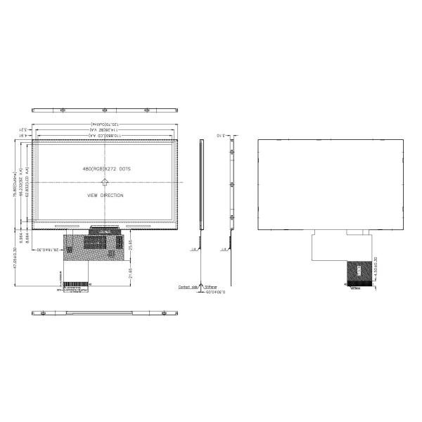 Capacitive Touch Panel TFT LCD Display Module 5.0 Inch 480x272 Dots 24 Bit RGB Interface