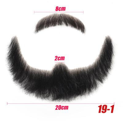 Full hand-woven fake beards, seamless men's fake mustaches, human hair-like fake eyebrows, and sideburns for film and television props