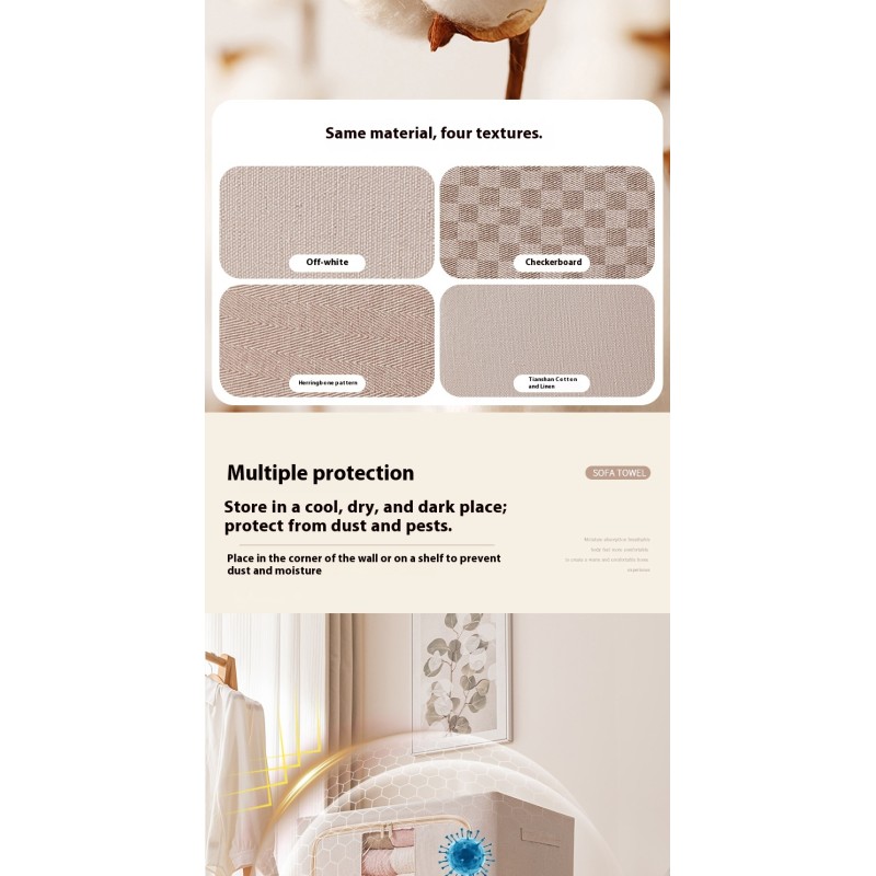 Modern Cotton Linen Clothing Storage Box with Steel Frame Foldable Quilt Down Jacket Organizer Fabric Storage Box