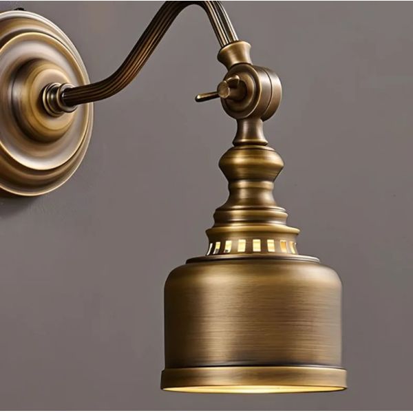 Clear Glass Indoor Parlor Bedside Stairs Hotel Lighting Old Copper Wall Lamp (WH-VR-129)
