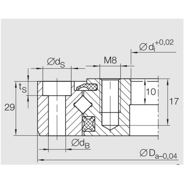 XU080120 Crossed Roller Bearings 69x170x30mm crossed roller slewing bearing made in china
