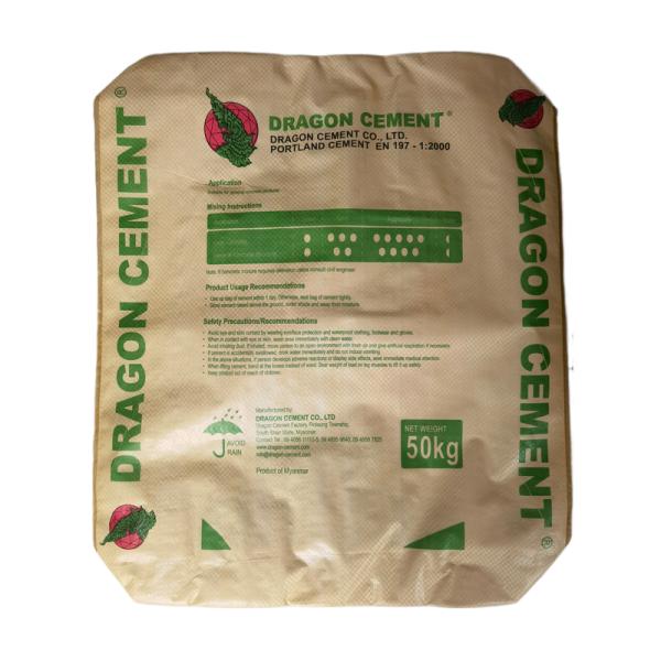 Sac tissé de ciment de 25 KG 40 KG 50 KG Sac de ciment vide Sac à valve en PP pour l'impression industrielle et flexographique