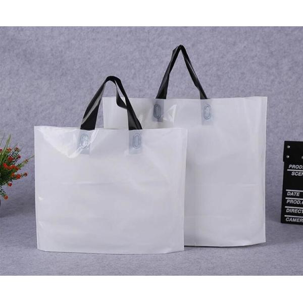 Rope shopping die cut handle tote bag plastic bag soft loop handle bag,Bottom Gusset Soft Loop Handle Food Plastic Bag w
