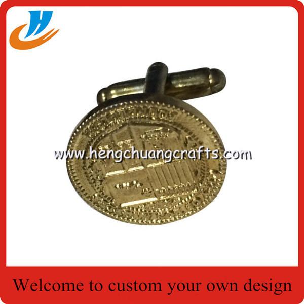 Custom fashion metal Police America cufflink gold and silver plated for wholesale