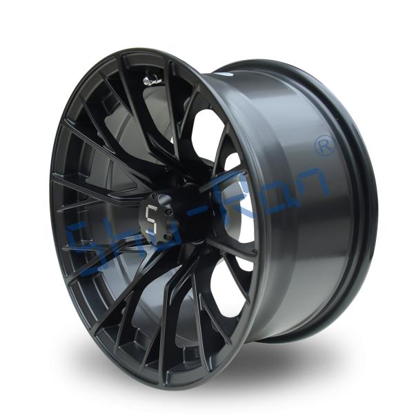 Shuran New 14'' Rims Matte Black Aluminum Golf Cart Wheel 14x7 Universal 4 Bolt Pattern