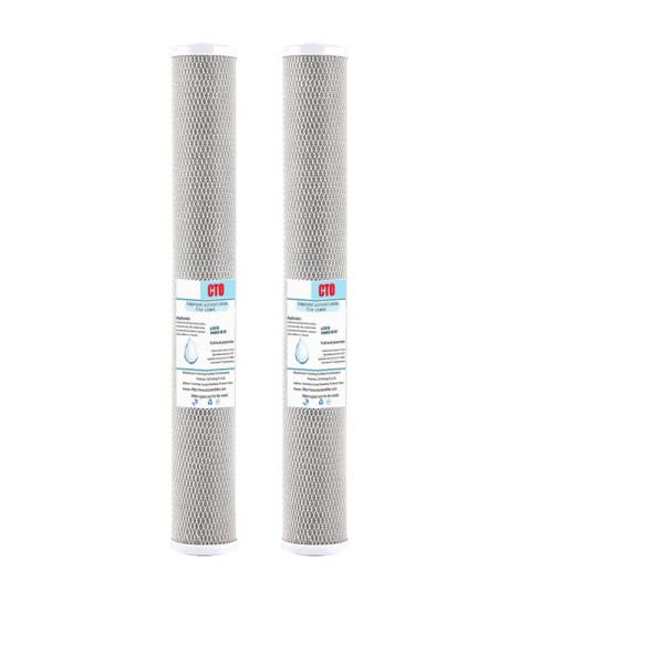 20 polegadas de boca plana elemento de filtro de carbono comprimido para máquina de água pura comercial