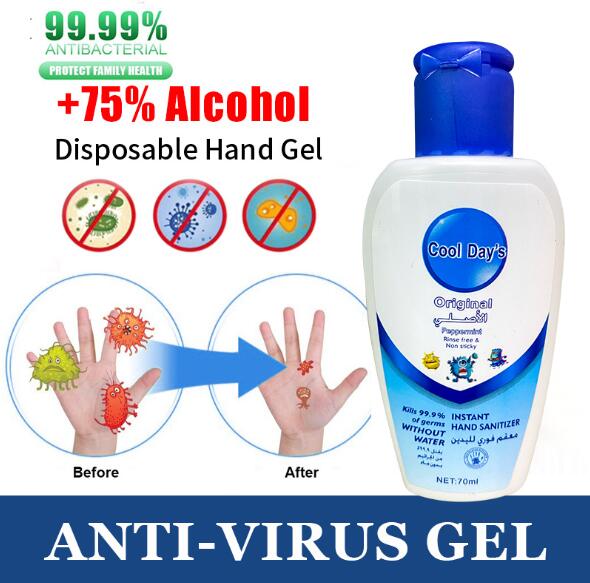 70ml Rinse Free Disposable Hand Sanitizer 75 Percent Alcohol Quick Drying