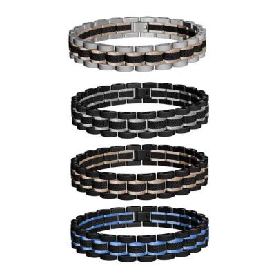 IP or et IP bleu et rose or en acier inoxydable Homme bracelet bijoux de mode bracelets