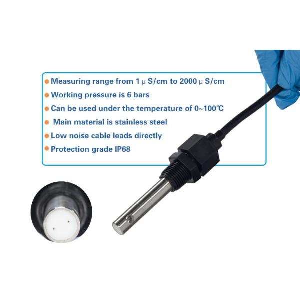 Онлайн нержавеющая сталь IP68 электрода зонда 2 проводимости TDS для питьевой воды