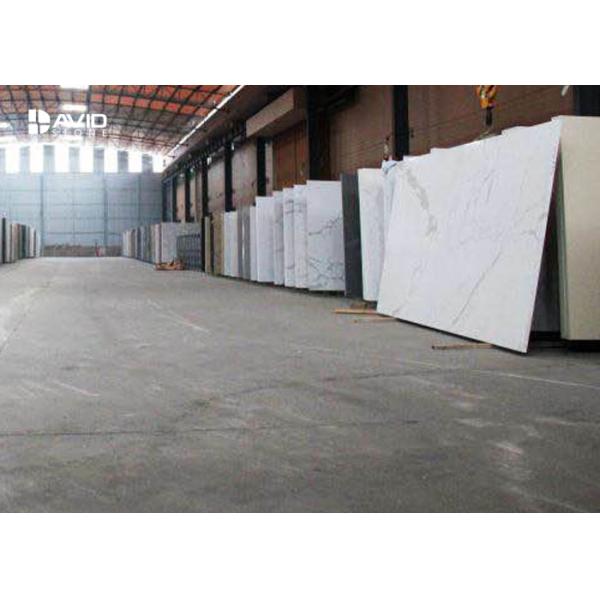 Calacatta White Quartz Stone Slab For Kitchen Countertop / Bathroom Vanity Top