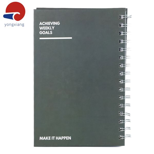 Color Printed Custom Hardcover Journal Spiral Binding Custom Weekly Planner With Elastic Band