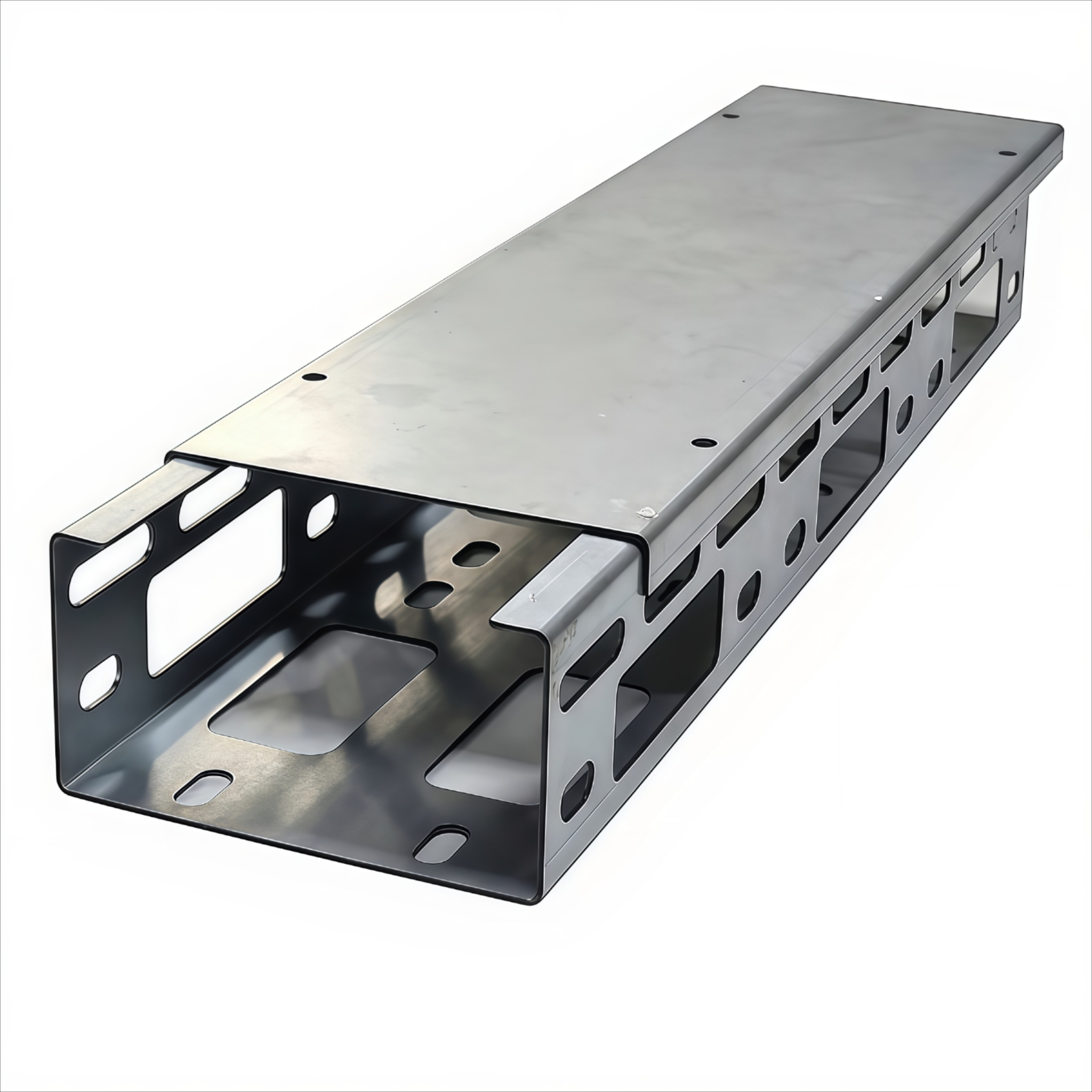 Galvanized Steel Grid Perforated Cable Tray For Industrial Floor Cable Routing