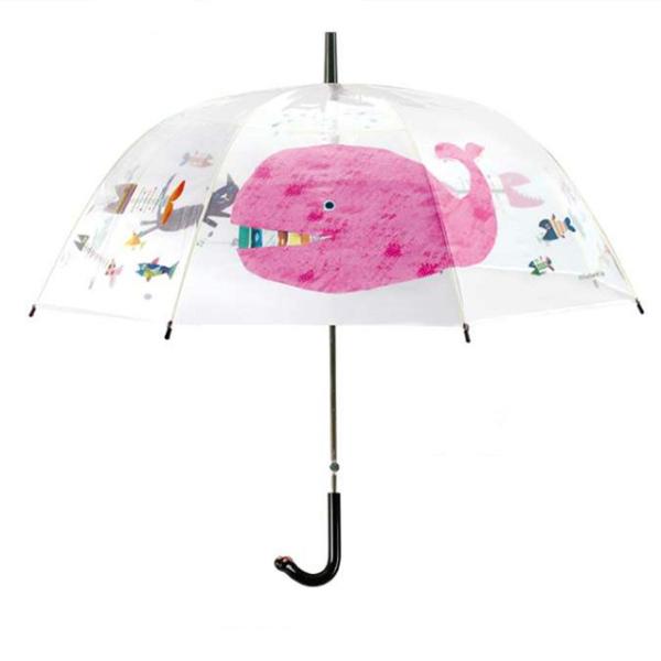 Funny Mini Clear Compact Umbrella / Straight Kid Little Girl Clear Collapsible Umbrella