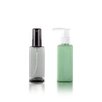 100 ml de garrafa plástica cosmética quadrada com bomba de loção pulverizadora PET PCR ecológico