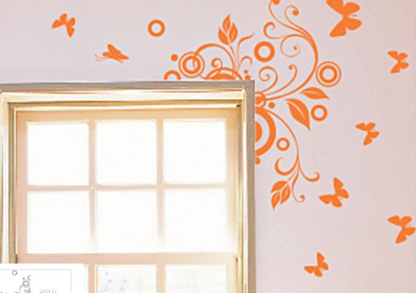 Contemporary Large Wall Flower Stickers G161, Wall Sticker Art /Design Wall Sticker /Floral Wall Stickers