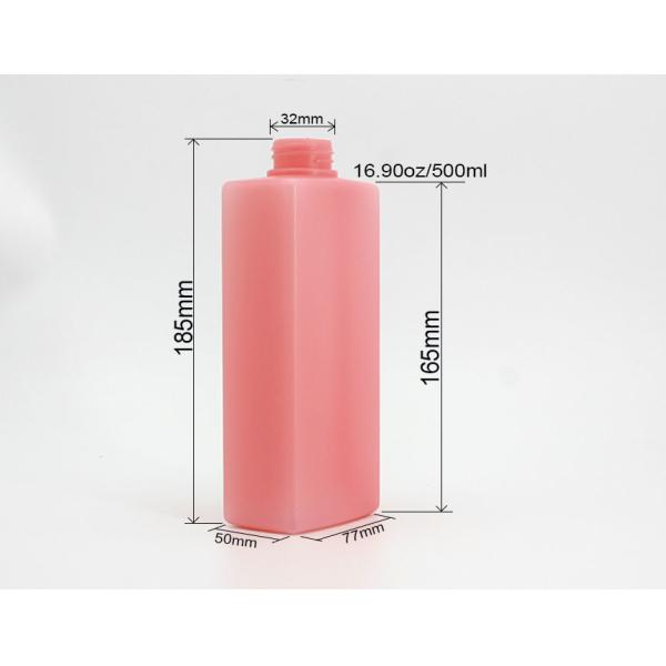 Square Pink 500ml Shampoo Shower Bottle White Press Pump