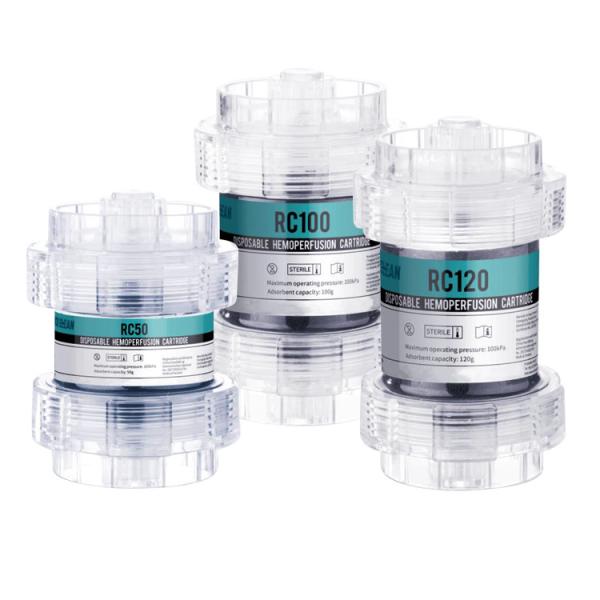 RC100 Disposable Hemoperfusion Cartridge with hemodialysis dialyzer and catheters