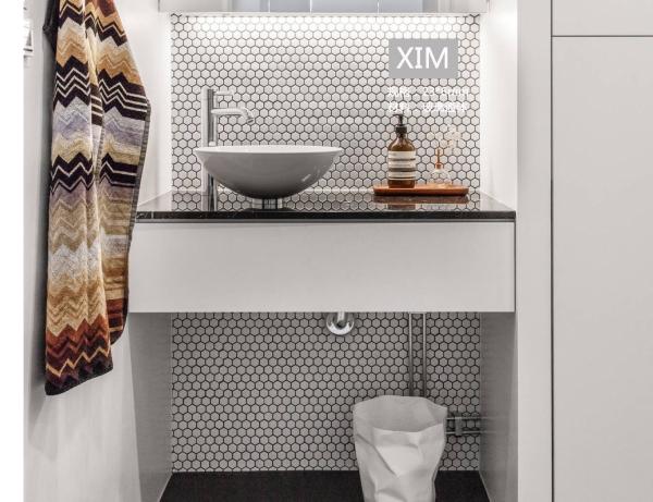 Glass Hexagon Mosaic Tile 305.5x265mm Frosted Matte Surface