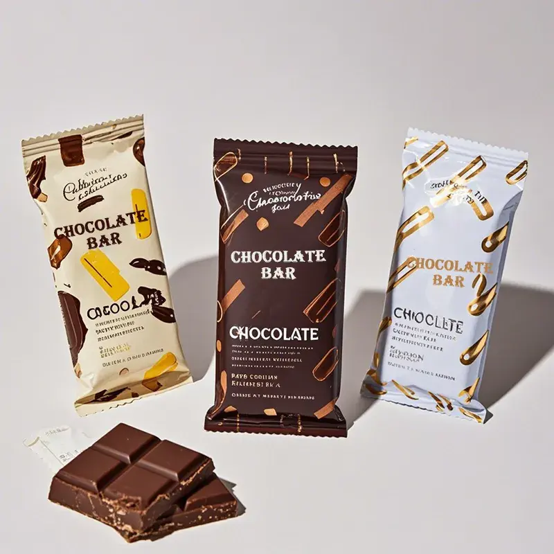 Custom Printed Plastic Bags Middle Seal Flat Mini Candy Sachet Biscuit Chocolate Food Packaging Edibles Storage Pouch