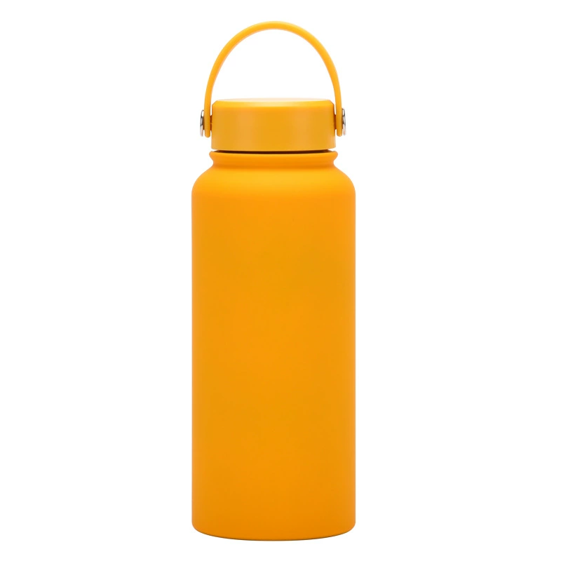 New Stainless Steel Sports Water Bottle Large-capacity 1L American Wide-mouth Insulated Flask Portable Outdoor Customized Water Cup