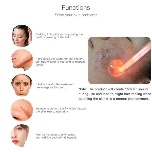 High Frequency Skin Therapy Machine Galvanic Current Facial Vacuum Spray Beauty Machine 4 In 1