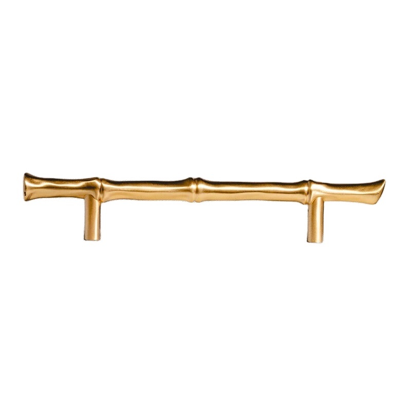 New Design Solid Brass Contemporary Furniture Handle Gold T-Bar Door Pull Dresser Knobs for Wardrobe and Drawer