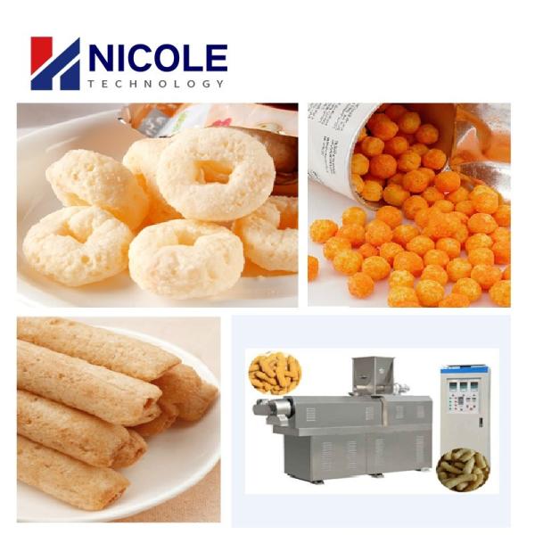 Linha de produção comercial parafuso gêmeo máquina soprada do sopro do milho da extrusora do alimento