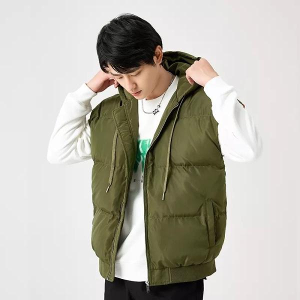                  High Quality Puffer Vest Sleeveless Plus Size Mens Vests Vest Stand Collar Thick Vest Winter Vest             