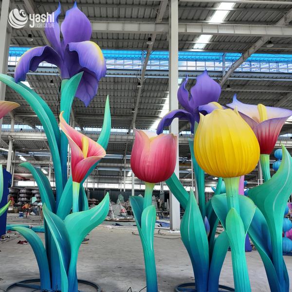 Outdoor Garden Floral Zigong Lantern for Traditional Chinese Festivals