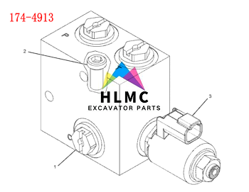 174-4913 1744913 Excavator Solenoid Valve Group Stop Solenoid Cut Off Shut Off Solenoid 24DC