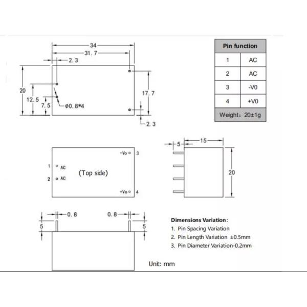 DC 220V AC к модулю HLK-PM09 электропитания переключателя 9V 0.3A 3W