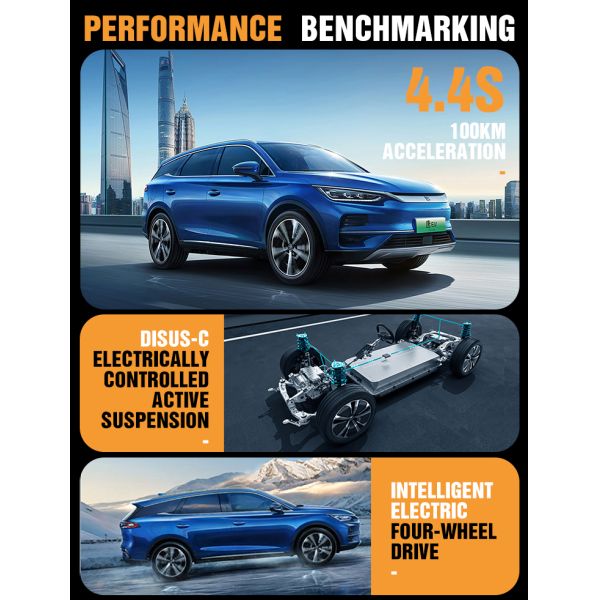 Coche Electrico Byd Tang EV Hybrid 2023 Dmi Dmp Bud Byd EV Tang 2022 2023 EV AWD 4WD 700km 730km Black Paint Byd Tang