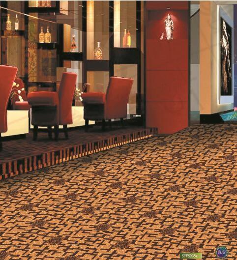 Red Polypropylene Wilton Patterned Carpets For Hotel Banquet Hall