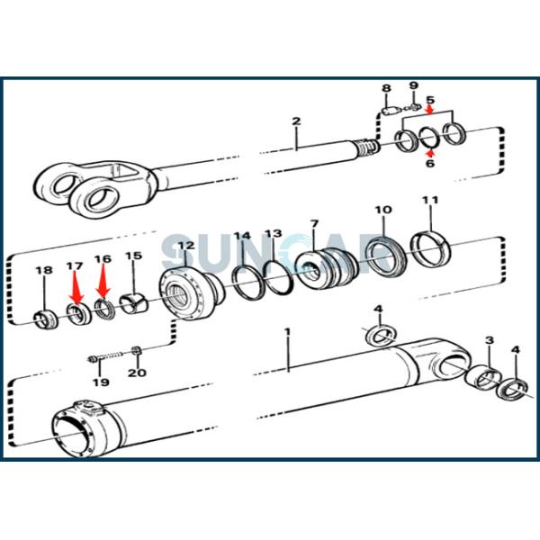 VOE 11999895 VOE11999895 11999895 Комплект уплотнения для тяжелых гидравлических цилиндров SUNCARVOLVO L90C L90D